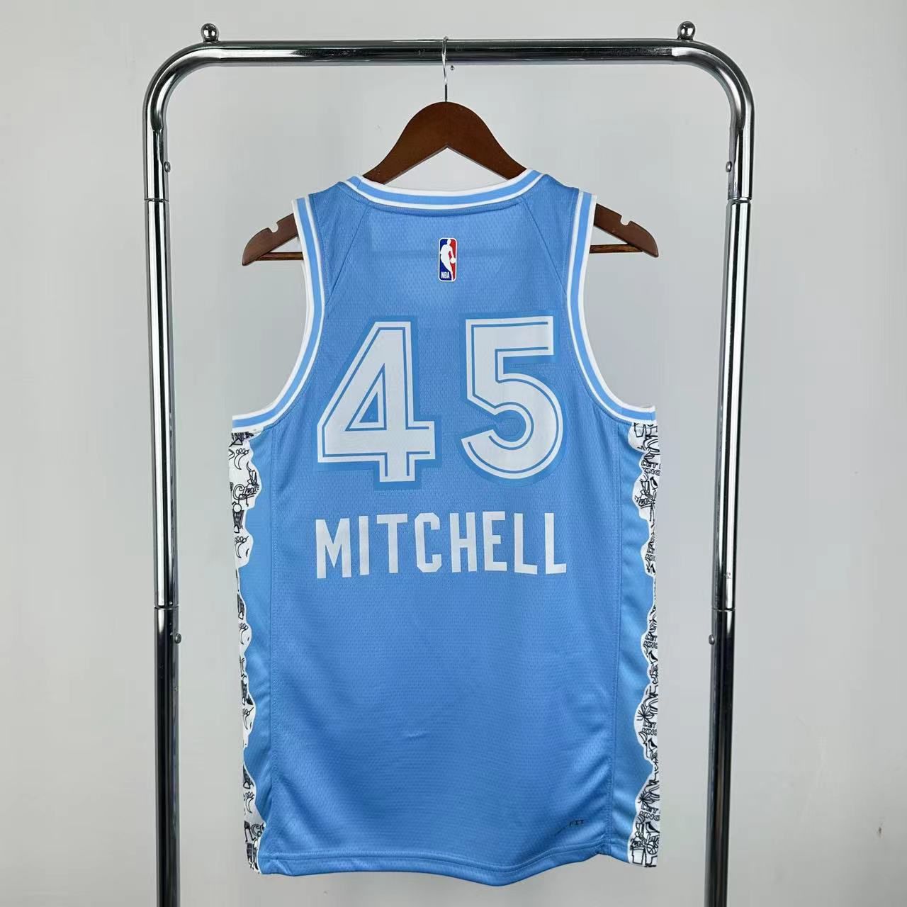Men Cleveland Cavaliers #45 Mitchell Light Blue Nike City Edition Season 2025 NBA Jersey